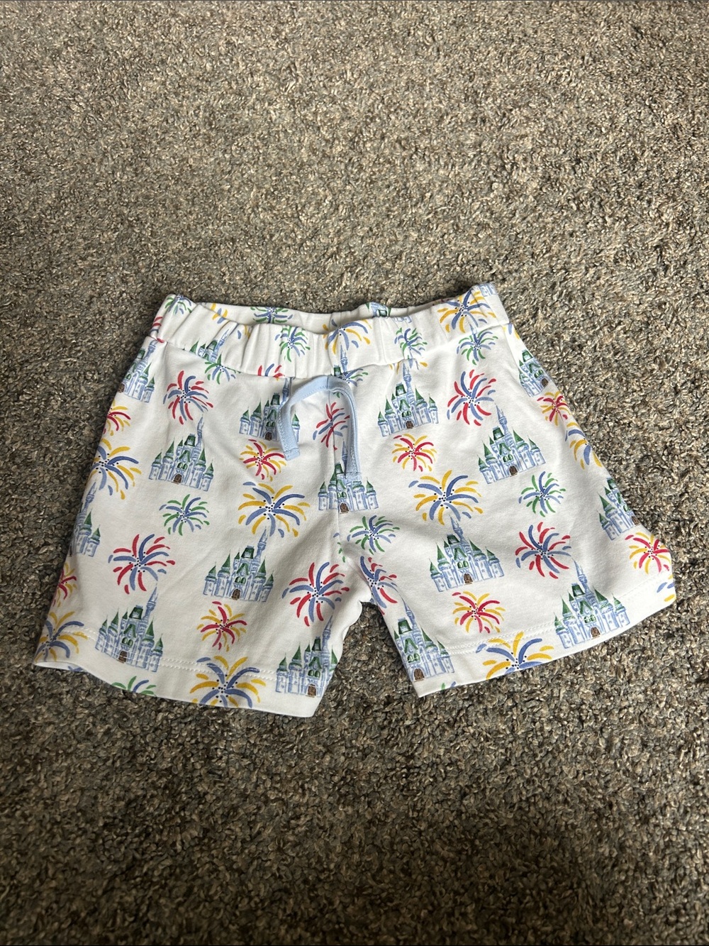 Boy’s White Disney Firework Print Shorts